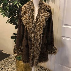 Saks Fifth Ave. Faux fur coat